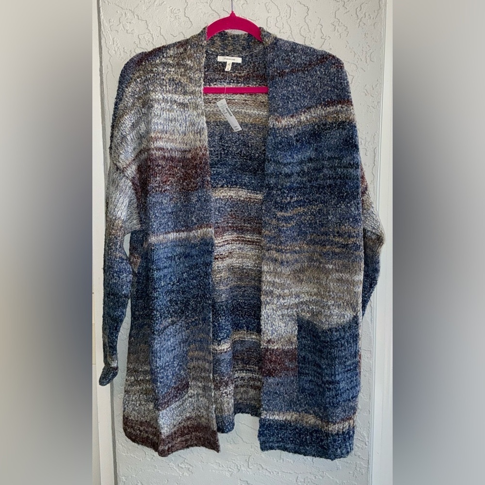 Maurices Blue, Brown and Cream Knit Cardigan (NWT) -Size 1X